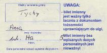 Tychy, bilet miesiczny, 1998r. - rewers