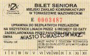 Tomaszw Mazowiecki - bilet seniora