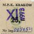 Krakw, znaczek miesiczny, XI.1973r., 25z