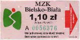 Bielsko-Biaa - logo MZK, w tle zygzaki, Cz.Z.G. SA - 1,10z, rok 2000
