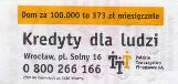 Wrocaw, rewers biletu za 2,00z - kredyty dla ludzi (1): dom; rok 2004