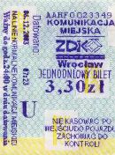 Wrocaw - bilet dzienny z automatu, rok 2003