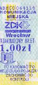 Wrocaw, bilet z automatu, bez hologramu, druk zwyky; rok 2003 - 1,00z
