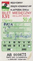 Jastrzbie-Zdrj - bilet miesiczny, 2001-2002, 50z, E3/1