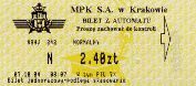 Krakw, bilet z automatu, druga poowa 2004, 2,40z