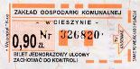 Cieszyn - Wglogryf, rok 2004, 0,90z, bilet ulgowy, biay papier