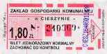 Cieszyn - Wglogryf, rok 2004, 1,80z, bilet normalny, biay papier