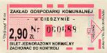 Cieszyn - Wglogryf, rok 2004, 2,90z, bilet normalny, kremowy papier
