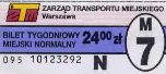 Warszawa - mikrodruk z odstpami, M7 N, 24z, seria 095