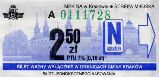 Krakw, rok 2005 - bilet normalny, 2,50z, seria A, numer trawiastozielony