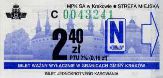 Krakw, rok 2004 - bilet normalny, 2,40z, seria C, numer trawiastozielony