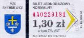 Skierniewice, 1.30z, bilet 'normalny'