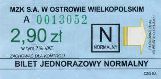 Ostrw Wielkopolski, normalny, 2,90z, numer trawiastozielony