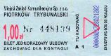 Piotrkw Trybunalski, 1,00z, seria A1, niebieski papier