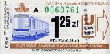 Krakw, rok 2005 - bilet ulgowy ustawowy, 1,25z+25gr, seria A, numer trawiastozielony