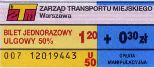 Warszawa - magnetyczny z mikrodrukiem, U50, 1,20z+0,30z, seria 007
