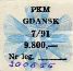 PKM Gdask, znaczek miesiczny, 7/91, 9800z