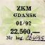 ZKM Gdask, znaczek miesiczny, 04/92, 22500z