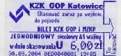 Katowice - bilet z automatu, 6,00z, jednodniowy ulgowy