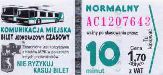 Lublin - 1,70z, bilet 10-minutowy normalny, seria AC