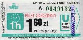 Krakw, rok 2004 - bilet godzinny, 1,60+0,25z
