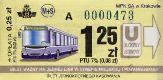 Krakw, rok 2004 - bilet podmiejski ulgowy ustawowy, 1,25+0,25z