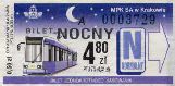 Krakw, rok 2004 - bilet nocny normalny, u kierowcy, 4,80+0,50z