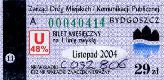 Bydgoszcz, bilet miesiczny na 1 lini zwyk, U48%, 29z - listopad 2004