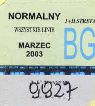 Biaystok, bilet miesiczny imienny normalny, strefy I+II, marzec 2003