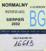 Biaystok, bilet miesiczny imienny normalny, strefy I+II, sierpie 2002