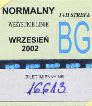 Biaystok, bilet miesiczny imienny normalny, strefy I+II, wrzesie 2002