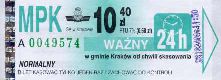Krakw, rok 2005 - bilet 24h normalny, 10,40z