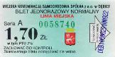 Dbica - linia miejska, bilet normalny, 1,70z, numer trawiastozielony