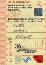 Katowice, bilet miesiczny, lata 2003-05 - SM A U, 36z