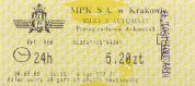 Krakw, rok 2005 - bilet z automatu przewonego, 5,20z, zero przekrelone