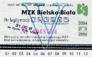 Bielsko-Biaa, bilet miesiczny ulgowy na jedn lini miejsk, lata 2004-2006 - 31,00z, maj