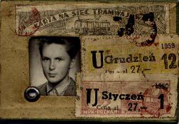 Pozna, karta na sie tramwajow; znaczki z lat 1959-60