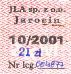 Jarocin, znaczek miesiczny, padziernik 2001, 21z