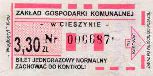 Cieszyn - Wglogryf, rok 2004, 3,30z, bilet normalny, biay papier
