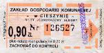 Cieszyn - Wglogryf, rok 2004, 0,90z+0,20z, bilet ulgowy nabyty u kierowcy, biay papier