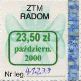 Radom, znaczek miesiczny, padziernik 2000, 23,50z