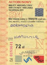 Katowice, bilet miesiczny, lata 2003-05 - SM A N, 72z
