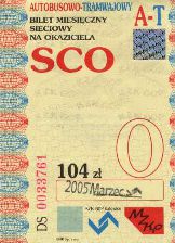 Katowice, bilet miesiczny na okaziciela, lata 2003-05 - SCO AT, 104z