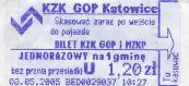 Katowice, 1,20z - bilet z automatu, ulgowy na jedn gmin