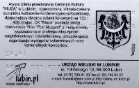 Lubin, bilet okresowy - Centrum Kultury, rewers