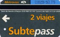 Buenos Aires - 2 viajes, Subtepass - niebieskie to numeru