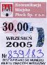 Pock, znaczek miesiczny, wrzesie 2005, 30,00z