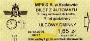 Krakw, rok 2005 - bilet z automatu w autobusie - 1,65z