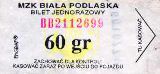 Biaa Podlaska - 60gr, seria BB, numer biletu czerwony