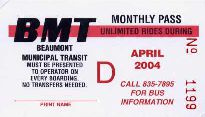Beamont, bilet miesiczny - kwiecie 2004, D